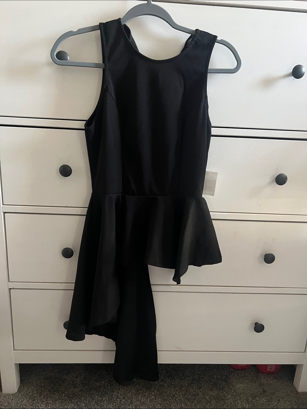 Charlotte Russe Black Asymmetrical Peplum Top